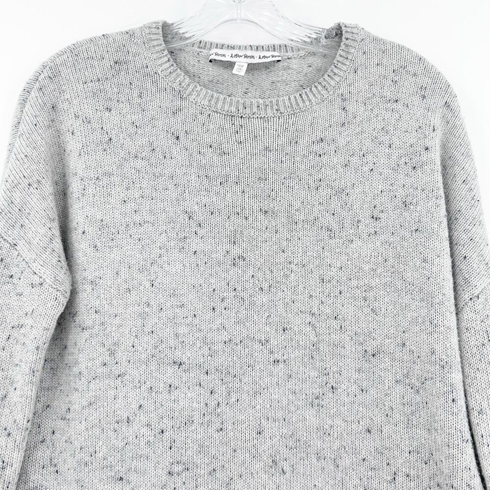 & Other Stories Speckled Wool Blend Crewneck Sweater Gray XS Scandinavian Nordic - Picture 4 of 11